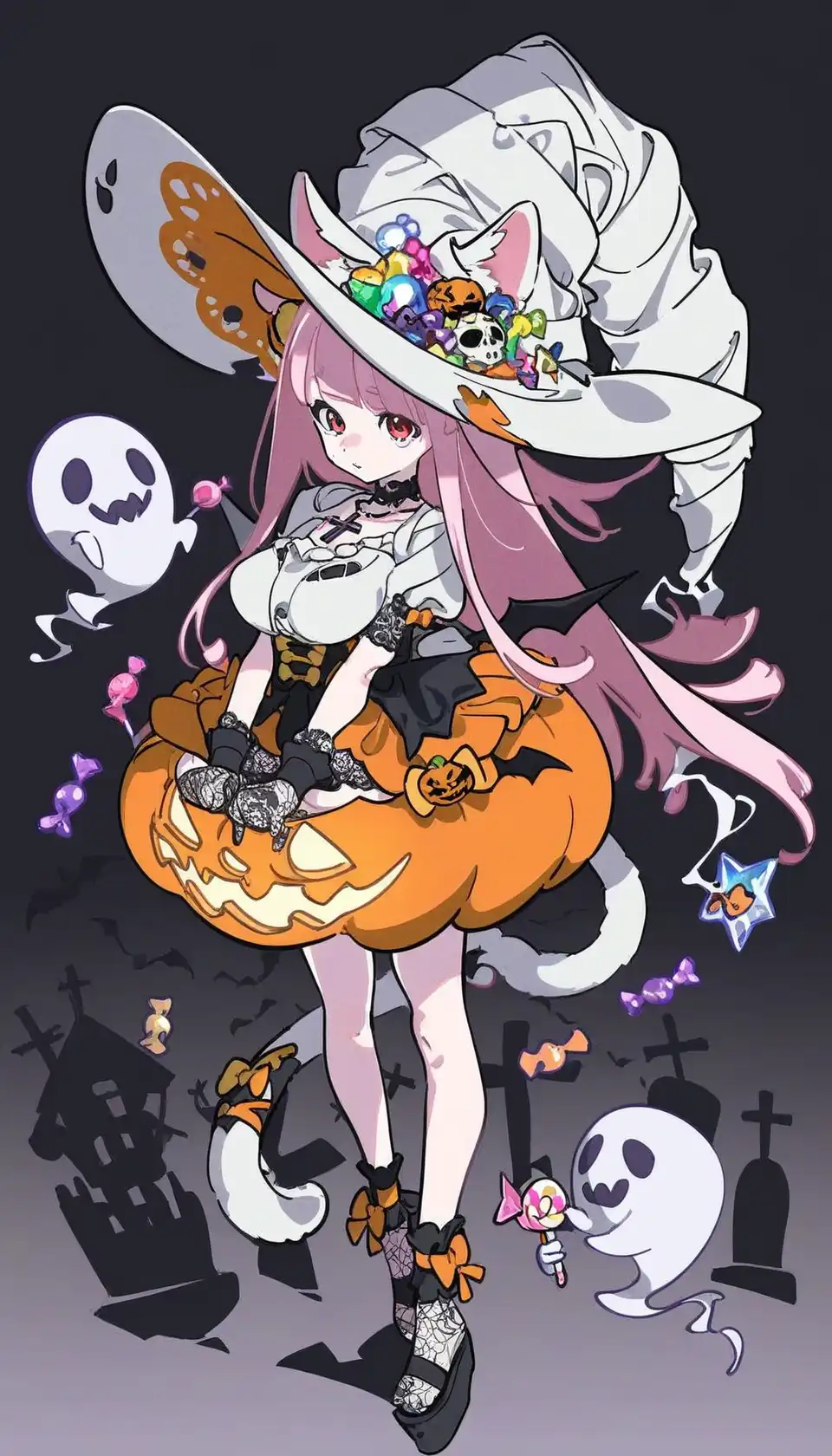 OC Maker Example - Neko-Witch - AI generated anime original character